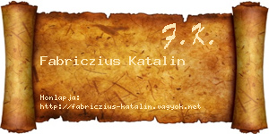 Fabriczius Katalin névjegykártya
