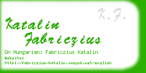 katalin fabriczius business card